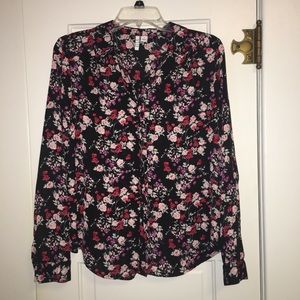 ELLE Floral Button Down Top